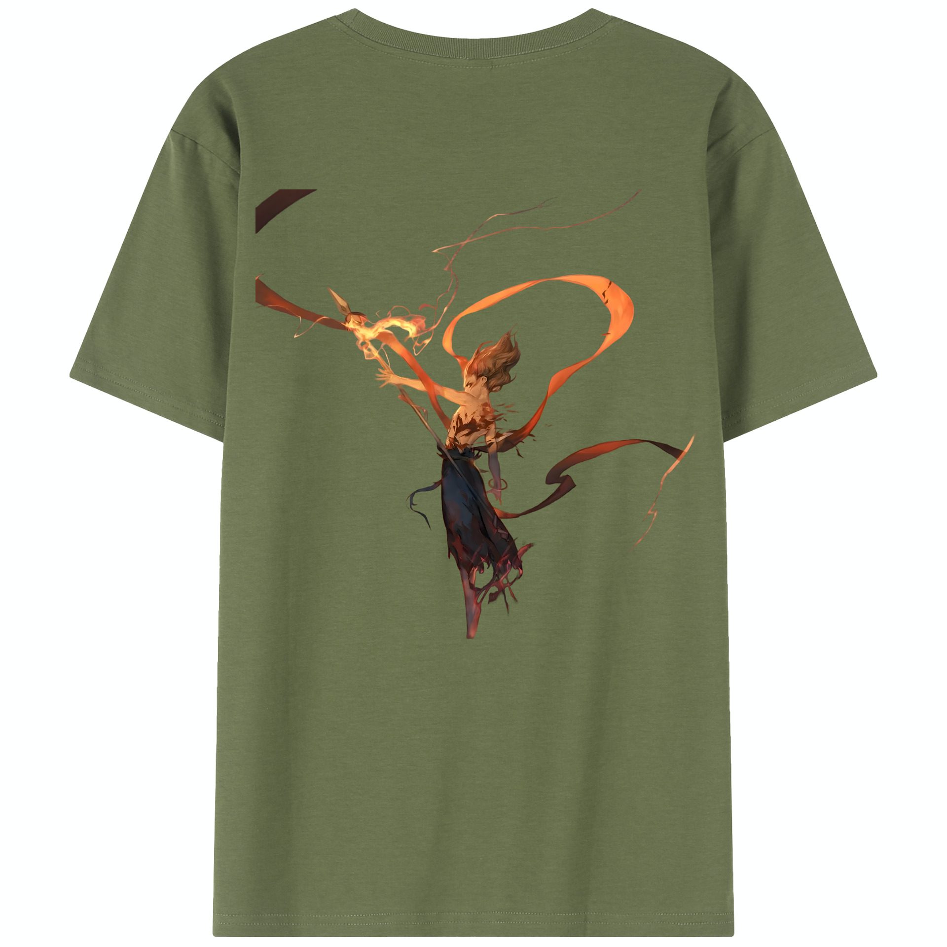 （画像用） Ne Zha 2 ナタ 魔童の大暴れ 綿100％半袖Tシャツ（背面プリント）